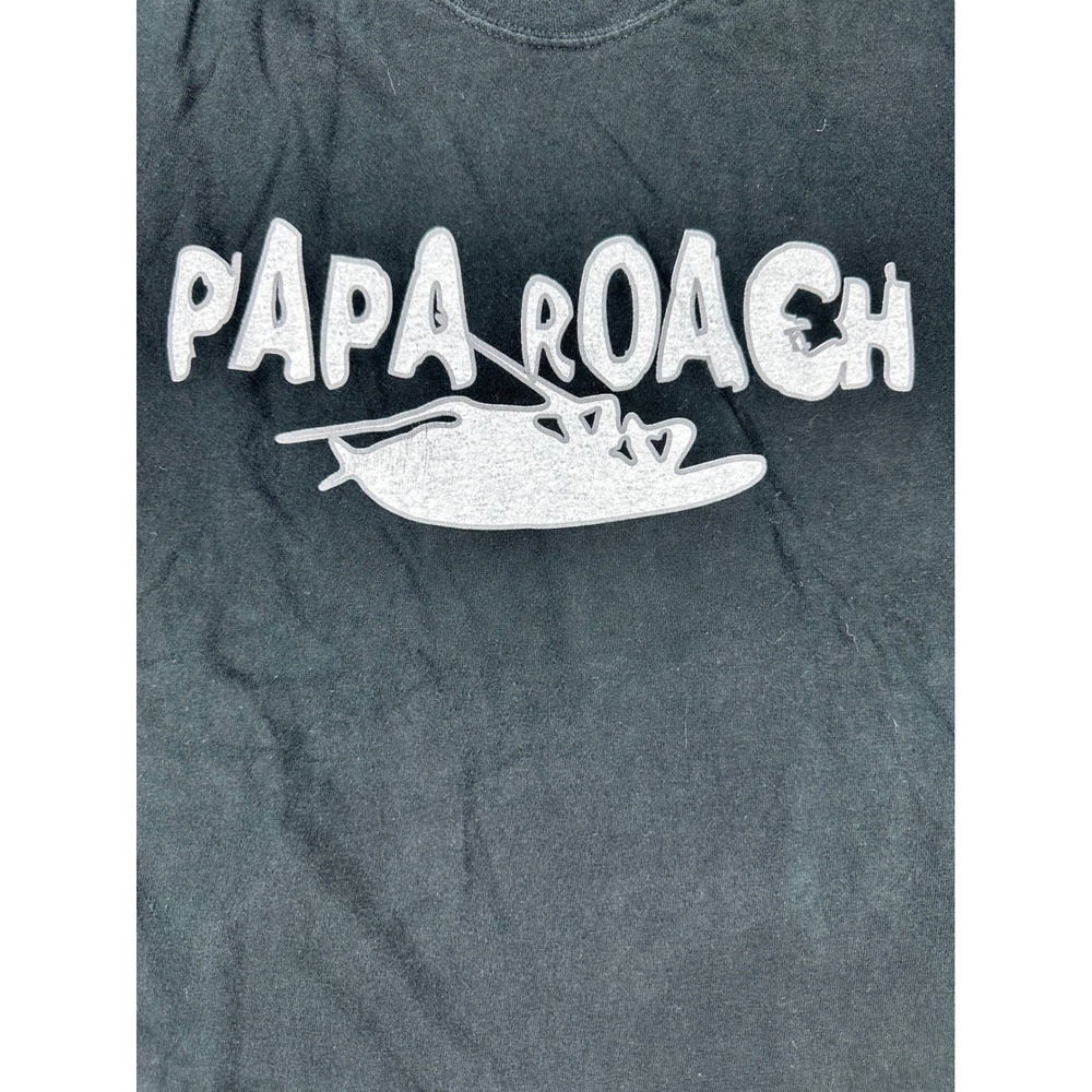 Vintage 2002 Y2K Nu Metal Concert Tour Band T-Shirt Papa Roach Saliva Size XL